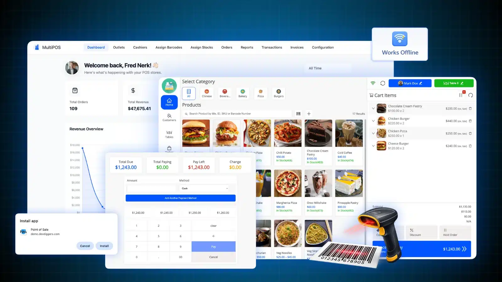 MultiPOS Point of Sale for WooCommerce Interface